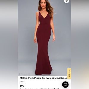 Lulus. Melora Plum Purple Sleeveless Maxi Dress. Size M